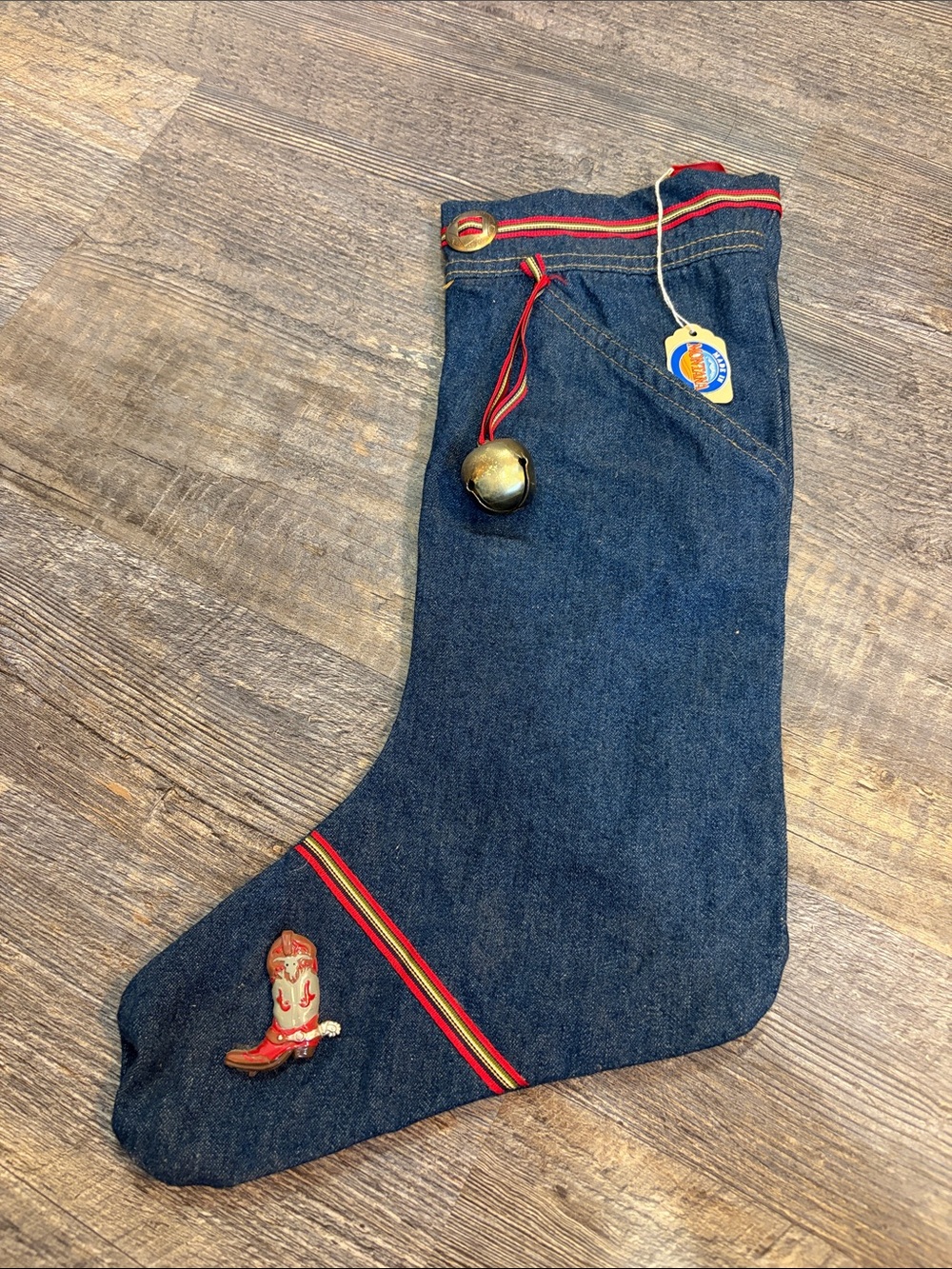 Vintage denim Christmas stocking